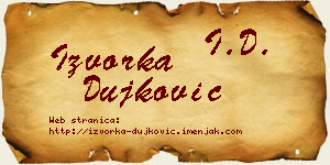 Izvorka Dujković vizit kartica